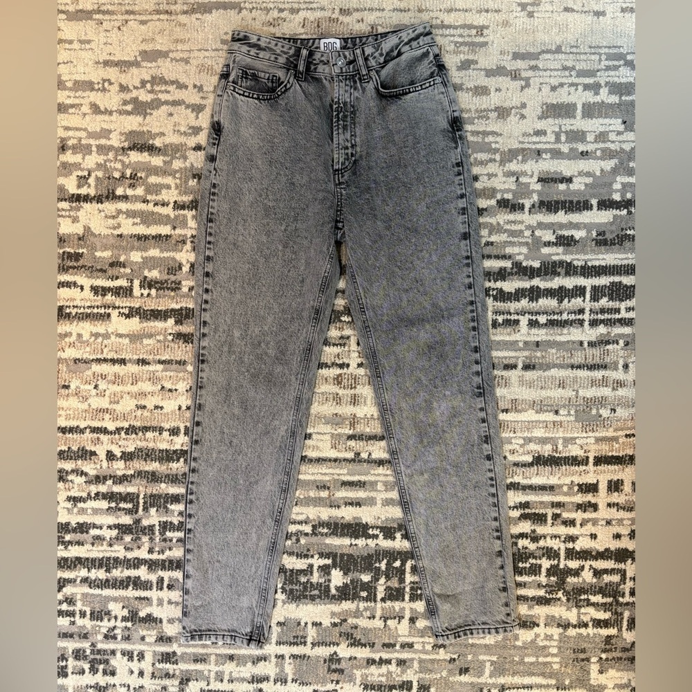 BDG Gray Black Highrise Mom Jeans Size 26 Cotton - Picture 9 of 9